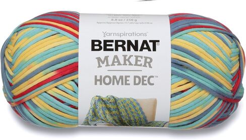 خيوط Bernat Maker Home Dec Fiesta Varg - عبوتان من الخيوط سهلة الاستخدام للمبتدئين - مزيج من القطن والنايلون - مقياس #5 من الخيوط الضخمة للحياكة والكروشيه والحرف اليدوية والأميجورومي in Saudi Arabia
