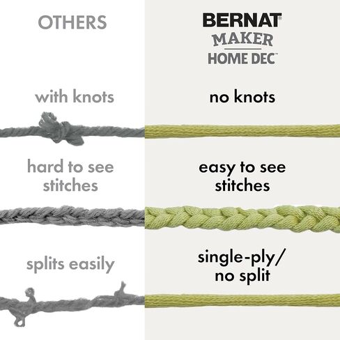 خيوط Bernat Maker Home Dec Fiesta Varg - عبوتان من الخيوط سهلة الاستخدام للمبتدئين - مزيج من القطن والنايلون - مقياس #5 من الخيوط الضخمة للحياكة والكروشيه والحرف اليدوية والأميجورومي in Saudi Arabia