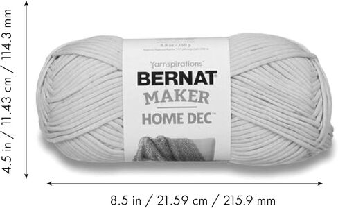خيوط Bernat Maker Home Dec Fiesta Varg - عبوتان من الخيوط سهلة الاستخدام للمبتدئين - مزيج من القطن والنايلون - مقياس #5 من الخيوط الضخمة للحياكة والكروشيه والحرف اليدوية والأميجورومي in Saudi Arabia