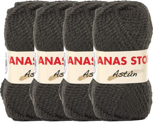 Astun 4 Skeins 45% Wool Soft and Fluffy Bulky Wool Yarn for Blanket, Sweater and Scarves, Total 276 Yards/11.28oz (Deep Purple) in Kuwait