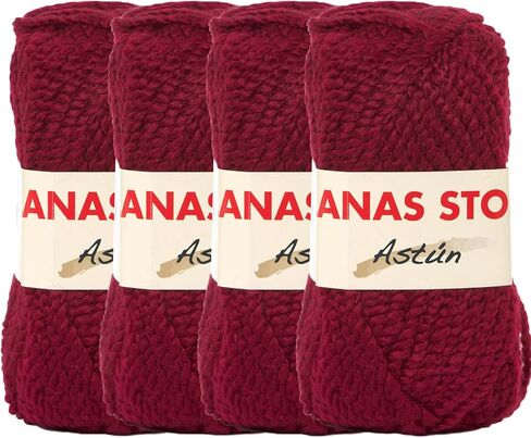 Astun 4 Skeins 45% صوف صوف ناعم ورقيق ضخم للبطانية والسترة والأوشحة، إجمالي 276 ياردة/11.28 أونصة (رمادي) in Kuwait