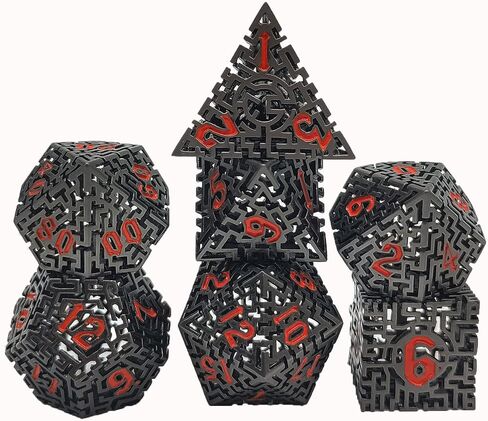 Dungeons and Dragons DND Dice Set D&D Metal Polyhedral Dice Set RPG MTG Role Playing Pathfinder Shadowrun D N D Dice D20 D12 D10 D8 D6 D4 Hollow Games Dice, Grey Orange in Saudi Arabia