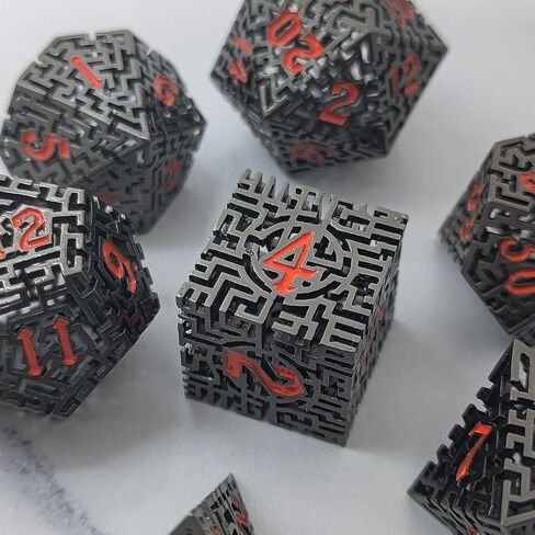 Dungeons and Dragons DND Dice Set D&D Metal Polyhedral Dice Set RPG MTG Role Playing Pathfinder Shadowrun D N D Dice D20 D12 D10 D8 D6 D4 Hollow Games Dice, Grey Orange in Saudi Arabia