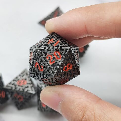 Dungeons and Dragons DND Dice Set D&D Metal Polyhedral Dice Set RPG MTG Role Playing Pathfinder Shadowrun D N D Dice D20 D12 D10 D8 D6 D4 Hollow Games Dice, Grey Orange in Saudi Arabia