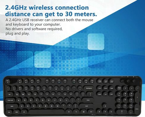 مجموعة لوحة مفاتيح وماوس لاسلكية من GOWENIC، جهاز استقبال USB 2.4G للكمبيوتر الشخصي، لوحة مفاتيح مقعرة مستديرة لتقليل الضوضاء مع لوحة مفاتيح رقمية للكمبيوتر الشخصي in Kuwait