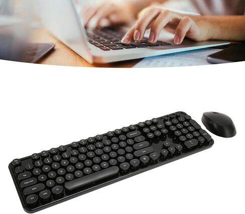 مجموعة لوحة مفاتيح وماوس لاسلكية من GOWENIC، جهاز استقبال USB 2.4G للكمبيوتر الشخصي، لوحة مفاتيح مقعرة مستديرة لتقليل الضوضاء مع لوحة مفاتيح رقمية للكمبيوتر الشخصي in Kuwait
