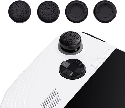 PlayVital Black Thumbsticks Grips Caps for ROG Ally, Silicone Thumb Grips Joystick Caps for ROG Ally - Diamond Grain & Crack Bomb Design in Saudi Arabia