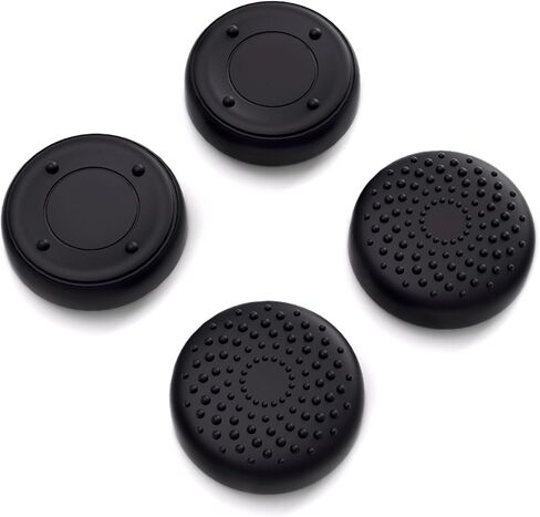 PlayVital Black Thumbsticks Grips Caps for ROG Ally, Silicone Thumb Grips Joystick Caps for ROG Ally - Diamond Grain & Crack Bomb Design in Saudi Arabia