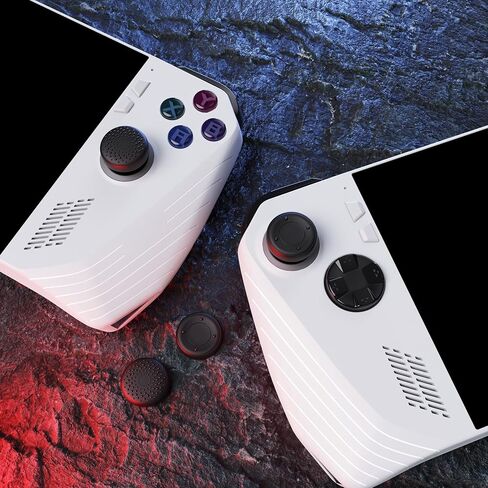 PlayVital Black Thumbsticks Grips Caps for ROG Ally, Silicone Thumb Grips Joystick Caps for ROG Ally - Diamond Grain & Crack Bomb Design in Saudi Arabia