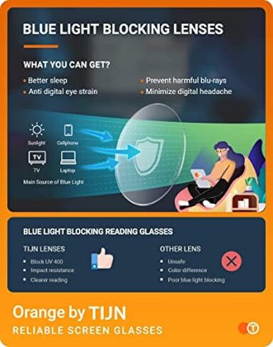 TIJN Blue Light Blocking Glasses, Anti Eyestrain,Computer Reading Glasses,Cateye Gaming Glasses,TV Glasses for Women Men in Kuwait