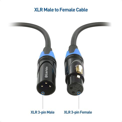 Cable Matters 3-Pack Color-Coded Premium Shielded XLR Cables 6 Feet, Oxygen-Free Copper (OFC) XLR Male to Female Cord/Colored XLR Microphone Cable/Mic Cable in Saudi Arabia