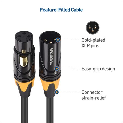 Cable Matters 3-Pack Color-Coded Premium Shielded XLR Cables 6 Feet, Oxygen-Free Copper (OFC) XLR Male to Female Cord/Colored XLR Microphone Cable/Mic Cable in Saudi Arabia