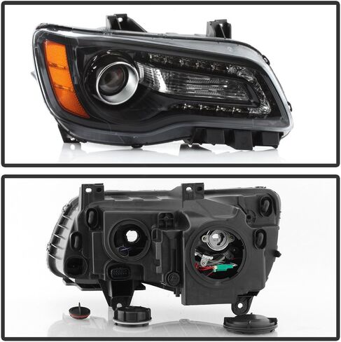 ACANII - لسيارة كرايسلر 300 هالوجين LED DRL باللون الأسود موديل 2011-2014 - جانب السائق فقط in Kuwait