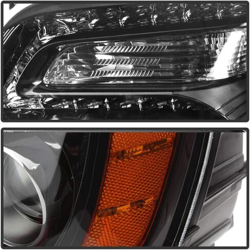 ACANII - لسيارة كرايسلر 300 هالوجين LED DRL باللون الأسود موديل 2011-2014 - جانب السائق فقط in Kuwait