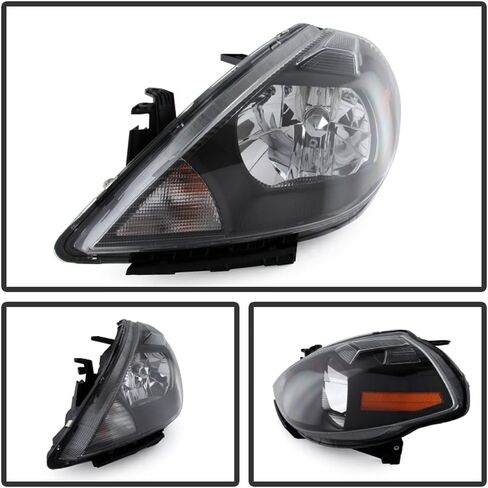 ACANII-For 2007-2012 نيسان فيرسا أسود الإسكان المصابيح الأمامية مجموعة استبدال زوج سائق + جانب الركاب in Kuwait