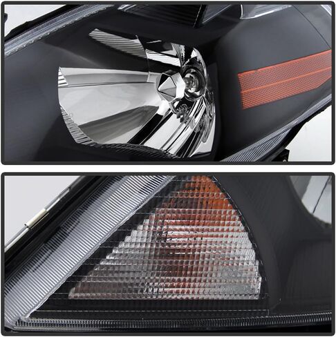 ACANII-For 2007-2012 نيسان فيرسا أسود الإسكان المصابيح الأمامية مجموعة استبدال زوج سائق + جانب الركاب in Kuwait