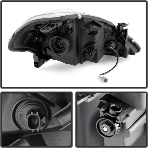 ACANII-For 2007-2012 نيسان فيرسا أسود الإسكان المصابيح الأمامية مجموعة استبدال زوج سائق + جانب الركاب in Kuwait