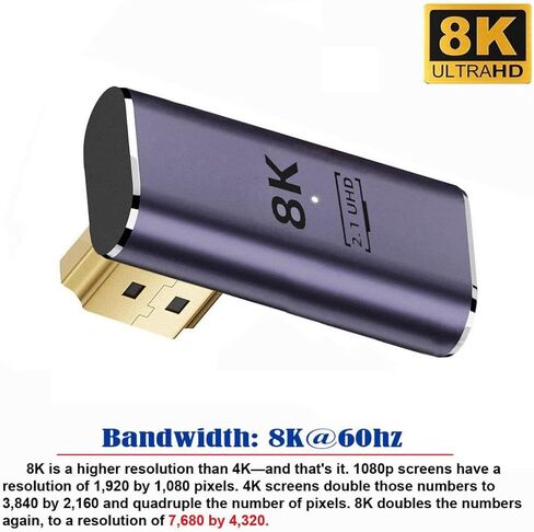 محول محول HDMI 2.1 من Chenyang CY، HDMI ذكر إلى أنثى 90 درجة بزاوية منخفضة بزاوية UHD محول تمديد in Saudi Arabia