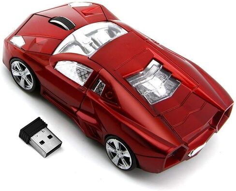 Wireless 3D Sports Car Mouse Optical Computer Mouse, Ergonomic Desktop Laptop PC Mouse for LBJN (Blue) in Saudi Arabia