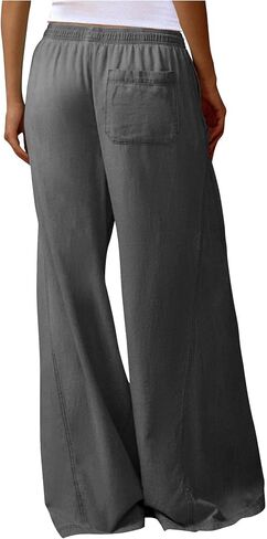 Minthunter Women's Casual Wide Leg Jeans Low Rise Drawstring Waistband Loose fit Denim Pants in Saudi Arabia
