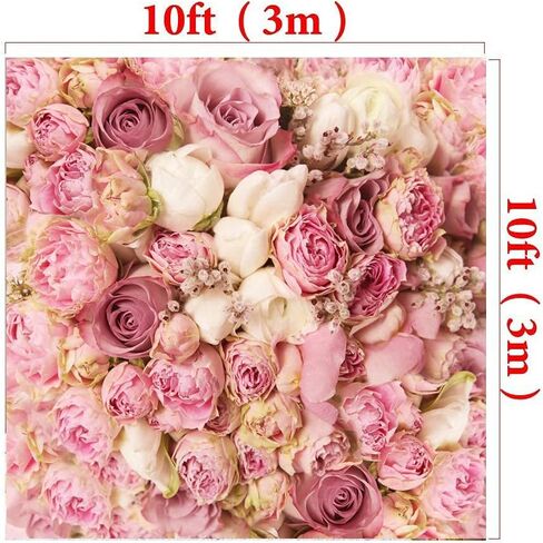 WOLADA 10x10FT زهرة خلفية الفينيل التصوير خلفية القماش زهرة جدار خلفية الوردي زهرة خلفية روز الزهور خلفية خلفيات الزفاف لالتقاط الصور خلفية المشاركة 9604 in Kuwait