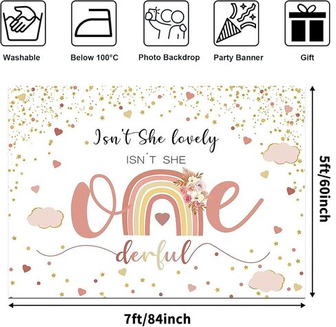 Avezano Boho Rainbow أول عيد ميلاد خلفية لفتاة باستيل قوس قزح 1st عيد ميلاد زينة التصوير الفوتوغرافي خلفية Little Miss Onederful Boho Party Photoshoot Party ديكورات (7x5ft) in Saudi Arabia