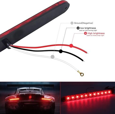 2pcs Red 16 inches 11 LED IP65 Waterproof Sealed Trailer Light Bar for Park Turn Signal Light Tail Brake Light Stop Bar Truck Trailer Marker ID Bar in Saudi Arabia