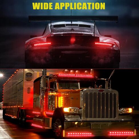 2pcs Red 16 inches 11 LED IP65 Waterproof Sealed Trailer Light Bar for Park Turn Signal Light Tail Brake Light Stop Bar Truck Trailer Marker ID Bar in Saudi Arabia