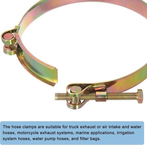 uxcell 2Pcs T-Bolt Hose Clamps, 68-73mm/2.68"-2.87" ID Range, Iron Radiator Hose Clamp Intake Clamp for Truck Exhaust in Saudi Arabia