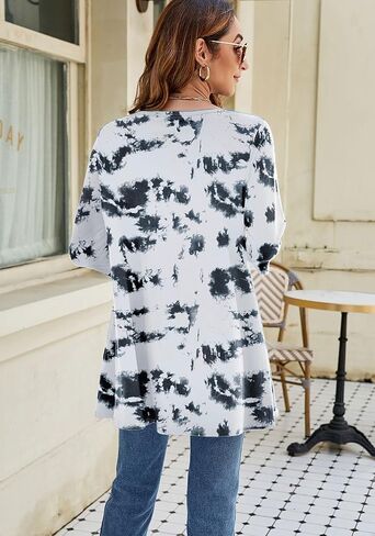 Naggoo Women's 3/4 Sleeve Crew Neck Swing Flare Loose Fit Casual Tunic Tops Tee Shirts M-3XL in Kuwait