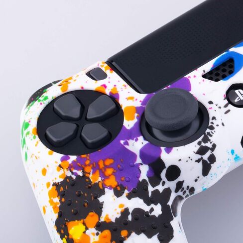 Print Silicone Skin for PS4 Controller x 2(Graffiti) with Exclusive Thumb Grips x 8 in Saudi Arabia