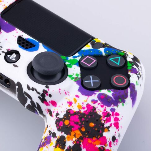 Print Silicone Skin for PS4 Controller x 2(Graffiti) with Exclusive Thumb Grips x 8 in Saudi Arabia