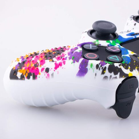Print Silicone Skin for PS4 Controller x 2(Graffiti) with Exclusive Thumb Grips x 8 in Saudi Arabia