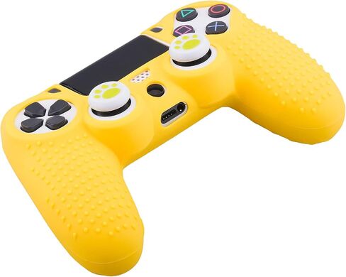 Silicone Skin for PS4 Controller x 2(Yellow) with Exclusive Thumb Grips x 4 in Saudi Arabia