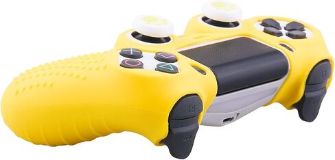 Silicone Skin for PS4 Controller x 2(Yellow) with Exclusive Thumb Grips x 4 in Saudi Arabia