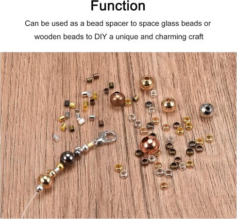 uxcell 90Pcs Smooth Round Spacer Beads, 10mm Spacer Loose Ball Beads for Jewelry Making Bracelet Necklace DIY, Copper in Saudi Arabia