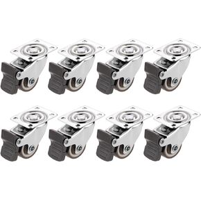 8Pcs Furniture Casters Wheels Soft Rubber Swivel Caster Silver Roller Wheel(Type 2,1.5 inch) in Saudi Arabia