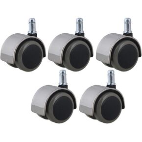 5Pcs Stainless Steel PU Office Chair Swivel Casters Furniture Wheels Grip Ring Stem Replacement in Saudi Arabia