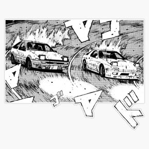 الأولي D Fujiwara Takumi و Takahashi Keisuke Manga Sticker Vinyl مقاومة للماء ملصقات سيارة جهاز الكمبيوتر المحمول ملصق Window Pumper Sticker 5 " in Saudi Arabia