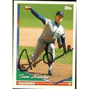Autograph Warehouse 48955 Tom Henke Autographed Baseball Card Texas Rangers 1994 Topps No .644 in Saudi Arabia