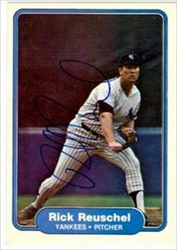 مستودع توقيعه 42488 RICK Reuschel CARCED CARD New York Yankees 1982 FLEER NO. 50 in Saudi Arabia