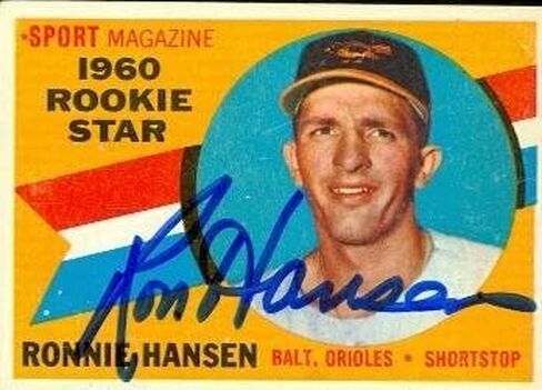 Ronnie Hansen بطاقة البيسبول (بالتيمور أوريولز) 1960 مجلة الرياضة النجمة رقم 127 - بطاقات البيسبول الموقعة in Saudi Arabia