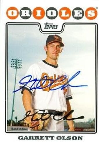 Autograph Warehouse 50837 Garrett Olson Autographed Baseball Card Baltimore Orioles 2008 Topps No .548 in Saudi Arabia