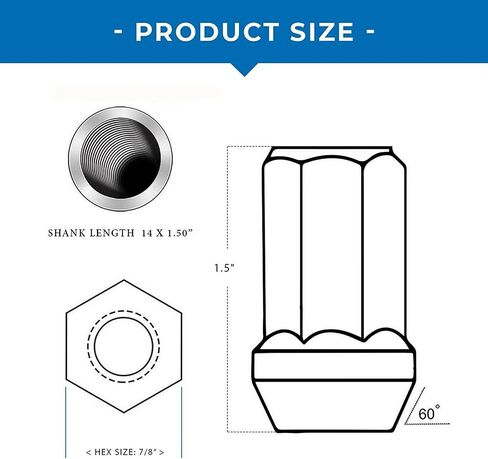 Coyote - 20 Black 14x1.5 OEM Lug Nuts متوافقة مع RAM 1500 Durango Factory Wheel Lugs 1.5 " in Saudi Arabia