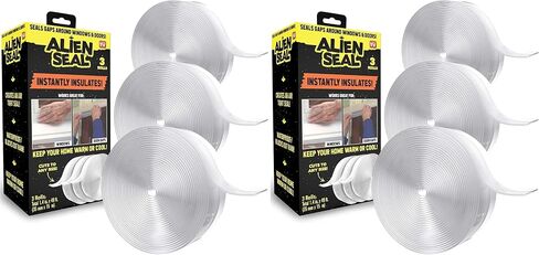Bell+Howell Alien Draft Seal Insulation Tape 49 Feet Transparent Silicone Weather Stripping Door Seal Strip and Under Door Draft Stopper for Window Seal and Door Bottom Seal As Seen On TV in Kuwait
