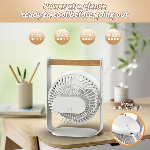 مروحة مكتب 8 بوصة ، مراوح طاولة لغرفة النوم ، مروحة صغيرة متذبذبة ، مروحة مكتب قابلة للشحن مع 4 سرعات ، مروحة USB هادئة للمسكن والمنزل والمكتب in Kuwait