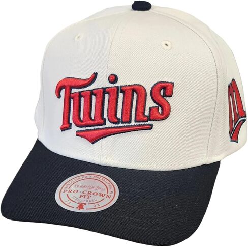 Mitchell & Ness Minnesota Twins MLB Off Word Pro Snapback Hat Cap - Off White in Saudi Arabia