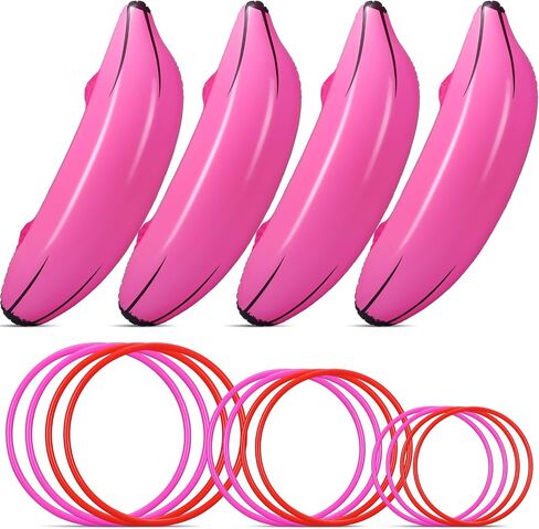 Leitee 16 PCS قابلة للنفخ خاتم الخاتم الحزب لصالح النساء تشمل 4 حزمة الموز قابلة للنفخ مع 12 جهاز كمبيوتر الشخصي من البلاستي in Saudi Arabia