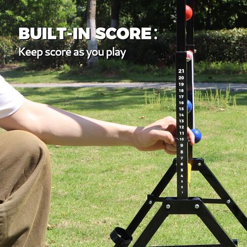 Metal Frame Ladder Ball Game Set - Portable Outdoor Games Ladder Toss with Scorekeeper - Includes 6 Bolas and Carry Case in Saudi Arabia