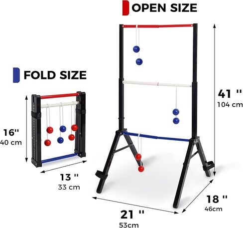 Metal Frame Ladder Ball Game Set - Portable Outdoor Games Ladder Toss with Scorekeeper - Includes 6 Bolas and Carry Case in Saudi Arabia
